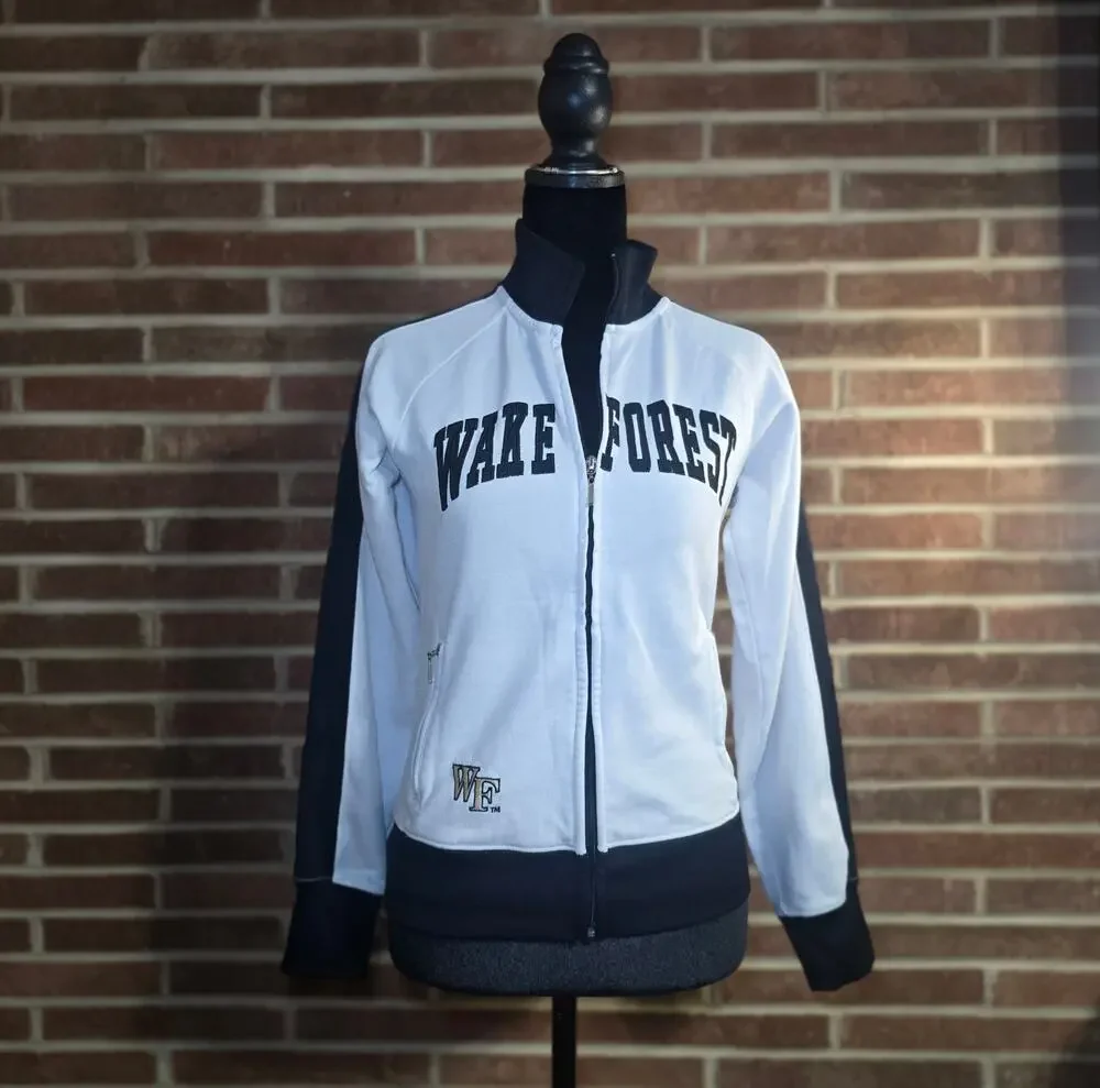 Colosseum Wake Forest Demon Deacons Women's Full Zip Track Jacket Large White